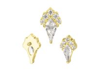 Accesorio interno Titanio pvd oro 0.9 strass diamante patrón Blanco