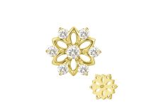 Accesorio interno Titanio pvd oro 0.9 blanco strass dibujo copo de nieve