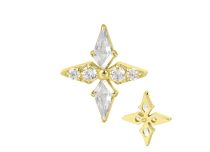 Accesorio interior Titanio pvd oro 0.9 blanco strass motivo estrella