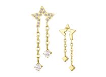 Accesorio interior Titanio pvd oro 0,9 motivo estrella strass cadena blanco