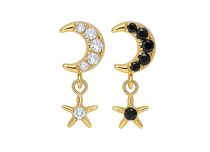 accessoire titane gold lune strass blanc