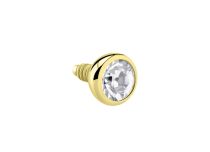 Tornillo Interior Bola Acero Dorado con Cristal Blanco |  ITC