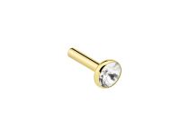 Pulsador Cristal Blanco Bola Acero Dorado |  ITC