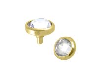 Disco de acero dorado con tornillo fino interior y cristal de color |  ITC