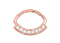 Anillo Bisagra Acero Rosa con Pedrería Blanco |  ITC