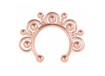 Faux Jewel Septum Acero Rosa Oro Herradura Cuentas |  ITC