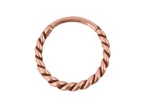 Anillo de bisagra de acero dorado rosa con diseño trenzado |  ITC