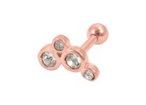Barbell Acero Oro Rosa motivo 4 Strass |  ITC