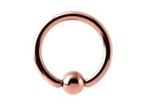 Anillo de acero de oro rosa con bola |  ITC