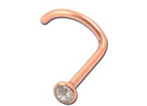 Alfiler de nariz de acero rosa 2,3 mm con cristal de colores | Itc