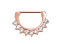 Pulsadores de strass rosa pezón de acero joya |  ITC
