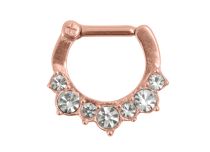 Anillo de Septo de Acero Rosa con Bisagra de Strass |  ITC