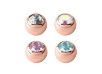 Bola de acero dorado rosa con cristal facetado y tornillos |  ITC