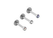 Labret Acero Cristal Facetado 3 mm Color  iTC