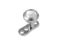 Piercing Superficie Titanio Disco Estéril 4 mm Cristal Blanco |  ITC