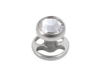 Implante dérmico desenroscable de titanio 1.2x disco 3mm strass blanco