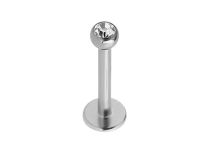 Caja 10 pzas Labret Titanio Disco Estéril 4 mm Bola 2.5 mm Strass Blanco |  ITC