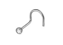 Caja de 10 unidades de pendientes estériles de titanio con cristal blanco |  ITC