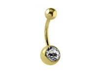 Banana Titanio PVD Oro Estéril Bolas de Cristal Blanco |  ITC