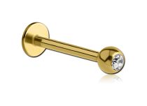 Labret Titanio PVD Oro Esteril Bola Rhinestone Blanco 3 mm | Itc