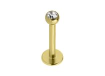 Labret Titanio PVD Oro Esteril Bola Strass Blanco 3 mm |  ITC