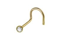 Perno nasal estéril de titanio PVD oro con cristal blanco |  ITC