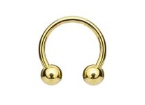 Herradura interna estéril de titanio PVD oro con bolas 3 mm |  ITC