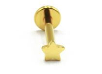 Labret titane doré stérile avec motif étoile