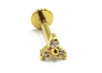 Labret Titanio PVD Oro Interna Estéril Strass Trinity |  ITC