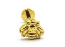 Labret Titane PVD Gold Interne Sterile motif Abeille |  ITC