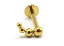 Labret Titanio PVD Oro Patrón Estéril Interno 4 Bolas Curvas |  ITC