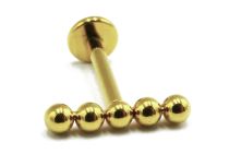 Labret Titanio PVD Oro Patrón interno estéril 5 bolas rectas |  ITC