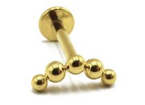 Labret Titanio PVD Oro Patrón Estéril Interno 5 Bolas Curvas |  ITC