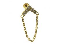 Labret Titane PVD Gold Interne Sterile Chevron à Chainette |  ITC