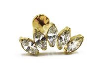 Labret Titane PVD Gold Interne Stérile motif Marquise 5 Strass |  ITC