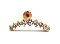 Labret Titanio PVD Oro Patrón interno estéril Corona 9 Strass Blanco |  ITC