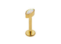 Labret Titanio PVD Oro Patrón Estéril Interno Ópalo Sintético |  ITC