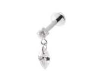 Labret Titane Interne Stérile motif Strass et Oval |  ITC