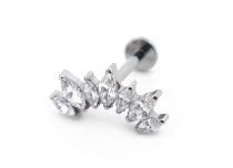 Labret Titane Interne Stérile motif Marquise 7 Strass |  ITC