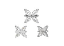 Accesorio interior de titanio con motivo de mariposa de strass blanco
