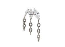 Accesorio interno Titanio 0,9 diamante blanco cadena multistrass