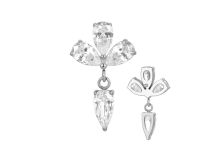 Accesorio interior Titanio 0,9 motivo 3 pétalos colgante strass blanco