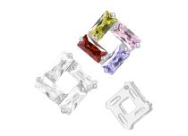 Accesorio interior Titanio 0,9 blanco strass motivo cuadrado