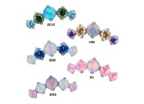 Accesorio interno Titanio 0.9 diseño strass redondo opal violeta/blanco