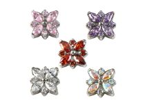 Accesorio interior Titanio 0,9 mm motivo flor marquesa strass