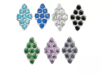 Accesorio interno de titanio de 0,9 mm con patrón de diamante multistrass