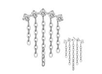 Accesorio interior Titanio 0,9 motivo 5 strass cadena blanco