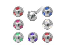 Husillo de bolas de acero para joyería 1,2 a cristales de colores|  ITC