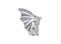 accesorio interno de titanio 0.9mm diseño murciélago strass blanco