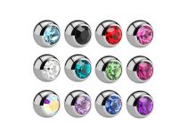 Bola de titanio con cristal de colores para joyería 1,2 mm |  ITC